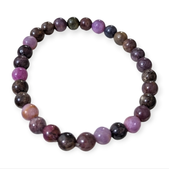 New Purple Sapphire Gemstone Bracelet 6mm Multi A+ Sapphire Beaded Bracelet - Picture 3 of 6